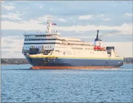  ?? PHOTO COURTESY OF MARINE ATLANTIC ?? The crew of the MV Leif Ericson rescued three people after a issued a distress call Monday night. fishing vessel from Nova Scotia