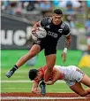  ??  ?? Etene Nanai-seturo starred for the New Zealand sevens at last weekend’s Hamilton Sevens tournament.