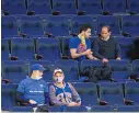  ?? WENDELL CRUZ/POOL PHOTO VIA AP ?? Roughly 2,000 fans were on hand in New York’s Madison Square Garden for the Knicks’ game Tuesday night. More and more teams have started to allow fans back in attendance..