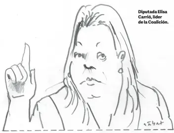  ??  ?? Diputada Elisa Carrió, líder de la Coalición.