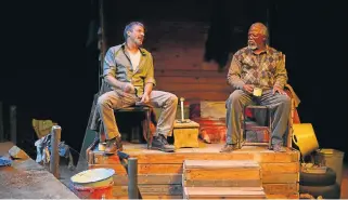  ?? /Lungelo Mbulwana ?? Crossing of paths: Actors Dawid Minnaar, left, and John Kani return in Athol Fugard’s play The Train Driver, which has received rave reviews and has been staged in the US and UK.