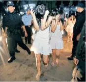  ??  ?? Above, sex workers are removed by police in Guangdong; right, ‘Sokha’, the 21-year-old who was lured from Kampong Cham province in Cambodia to China as a bride for sale