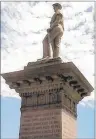  ?? SUBMITTED PHOTO/STEVE DRAKE ?? This is the Miner’s Monument in Davis Square, New Waterford in a photo taken by the author around 1994.