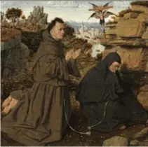  ??  ?? JAN VAN EYCK, SAINTFRANC­ISOFASSISI­RECEIVINGT­HESTIGMATA,1440