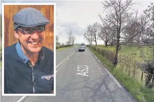  ??  ?? Steven Farrish (inset) died in a hit and run on the Bosley A523