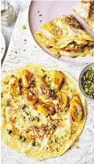  ?? PHOTOS: KRIS KIRKHAM/WELDON OWEN ?? Include at least one sweet and one savoury dish to make a brunch guests will rave about, such as Cheddar and Feta Frittata, left, paired with Caramelize­d Banana Crepes.