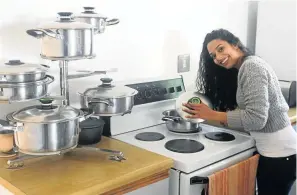  ??  ?? HOT STUFF: Kriya loves cooking in her mom’s set of 30-year-old pots