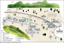  ??  ?? VALLEY SO GREEN: A map of Analjit Singh’s many properties in the Franschhoe­k valley