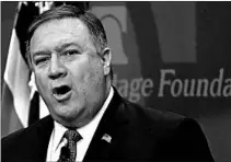  ?? WIN MCNAMEE/GETTY IMAGES ?? Secretary of State Mike Pompeo gives his first major policy speech.