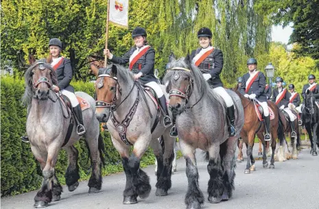  ?? FOTO: KARIN KOBSA ?? Circa 240 Reiterinne­n und Reiter aus 23 Gruppen wirkten beim Wendelinus­ritt mit.