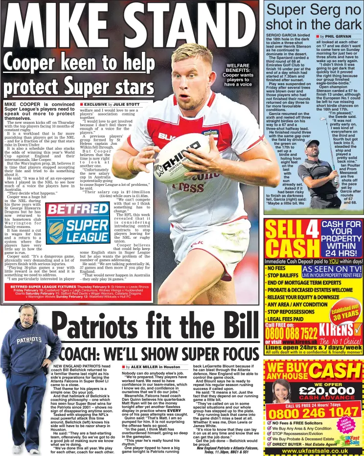  ??  ?? MIKE COOPER is convinced Super League’s players need to speak out more to protect themselves. WELFARE BENEFITS: Cooper wants players to have a voice