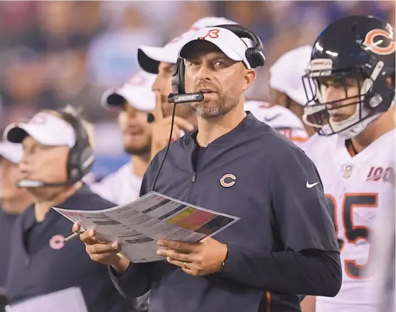  ?? SARAH STIER/AP ?? Matt Nagy isn’t sure if he helped start a leaguewide trend by sitting starters during the preseason, but many teams, including the Colts, seem to be following suit.