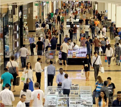  ?? — File photo ?? Estimates show that mega malls will boost the GCC’s retail market to nearly $300 billion (Dh1.1 trillion) by 2018.Sharad Bhandari,