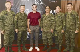  ??  ?? (From left) Col. Potenciano Camba, Col. Marion Sison, Matteo Guidicelli, Col. Danny Carino, Col. Arvin Lagamon and Lt. Col. Ramon Zagala.