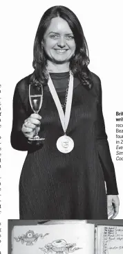  ??  ?? Fuchsia Dunlop receives the James Beard Award for the fourth time in New York in 2013 for her book,