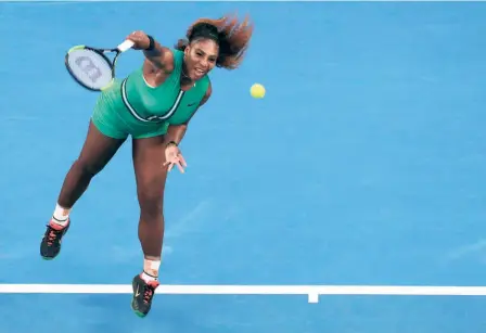  ?? AP ?? Clever play: Righties can also excel in the deuce court. Serena Williams (in pic), Roger Federer, John Isner and Stefanos Tsitsipas devastate opponents with disguised motions and clever variety.