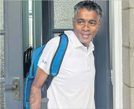  ?? Picture: ANDREW NAIDU ?? Kishore Kumar grins as he exits the Suva Magistrate’s Court yesterday.