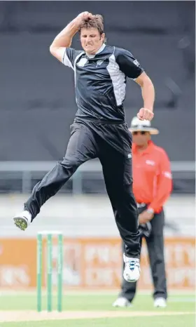  ?? Photo: FAIRFAX NZ ?? Back in business: Canterbury fast bowler Hamish Bennett is back in the Black Caps two years after major surgery to repair his damaged back.