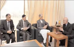  ?? -APP ?? Ambassador of Spain Manuel Duran Gimenez-Rico called on Federal Minister for Defence, Pervez Khattak.