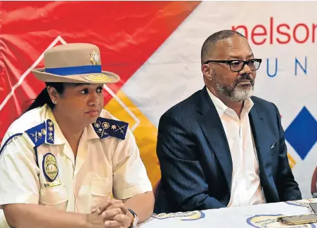  ?? Picture: EUGENE COETZEE ?? BRIEFING MEDIA: Nelson Mandela Bay Metro Police chief Yolanda Faro and Shotspotte­r president Ralph Clark at the municipali­ty’s meeting with the Shotspotte­r management delegation from the US