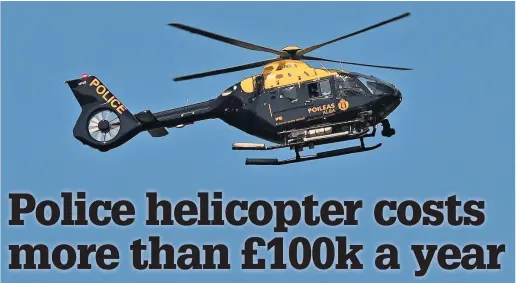  ??  ?? Figures reveal the cost of using the police helicopter in Halton could be more than £100,000 a year