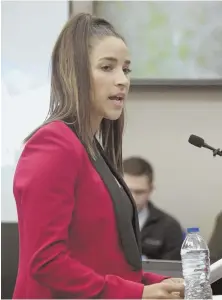  ?? AP FILE PhOtO ?? CRITIC: Olympic gold medalist Aly Raisman gives her victim impact statement in January.