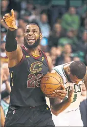  ?? MADDIE MEYER — GETTY IMAGES ?? LeBron James led the Cavaliers back to the NBA Finals, where they will face either the Warriors or the Rockets.