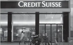  ?? [ Reuters ] ?? Die Schweizer Credit Suisse erklärte bereits, ihre US-Steuerlast könnte steigen.