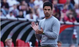  ?? Photograph: Lukas Barth/Reuters ?? Mikel Arteta believes his Arsenal squad can take the next step after their summer arrivals.