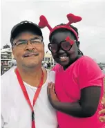  ?? Picture: GILLIAN McAINSH ?? MY VALENTINE: Portia, 7, and her dad, Jacques Botha, ran the PE Hobie Beach pre-Valentine parkrun on Saturday