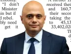  ??  ?? DETERMINED: Health Secretary Sajid Javid