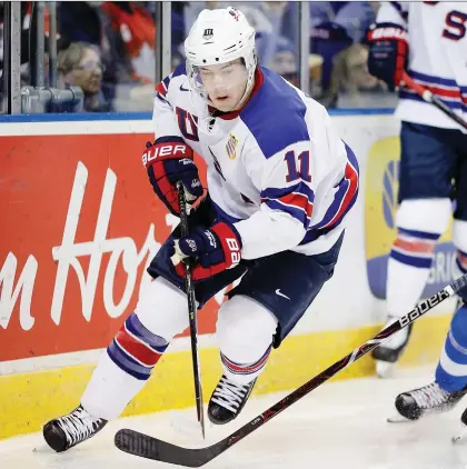  ?? KEVIN LIGHT/GETTY IMAGES ?? Habs prospect Ryan Poehling was named most valuable player at the world junior tourney but it may be a while before he arrives in Montreal. Several sources indicate Poehling, 20, enjoys school and wants to graduate from university along with his older twin brothers.