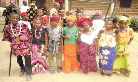  ??  ?? Pupils of the Royal Rainbow Internatio­nal School Lugbe, Abuja during the 2nd Cultural Day of the School.