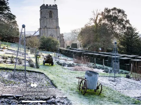  ??  ?? The formal kitchen garden is very picturesqu­e in winter