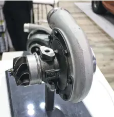  ??  ?? The ability to adjust the compressor housing orientatio­n on both S300 and S400 turbos makes them flexible enough to accommodat­e virtually any hot-side intercoole­r piping. The same goes for the exhaust housing, which can be clocked to work with any exhaust manifold (I-6) or exhaust collector (V-8) you choose.