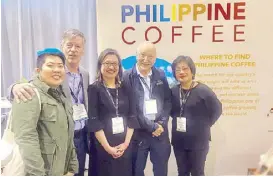  ??  ?? Philippine Embassy Agricultur­e Attaché Dr. Josyline Javelosa (center) with (from left) Commune Cafe in Makati’s Rosario Juan, PhilCafe Project chief of party TJ Ryan, Grainpro president Phil Villers and Department of Trade and Industry-CAR regional director and national coffee coordinato­r Myrna Pablo.