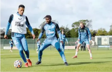  ?? Courtesy: Tottenham Twitter ?? ↑
Newcastle players attend a training session ahead of their Premier League match against Tottenham Hotspur.