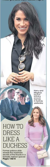  ??  ?? Harry and Meghan launch Invictus Games in Sydney yesterday