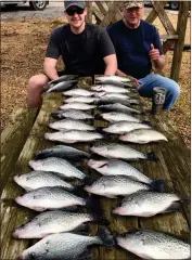  ?? PHOTO BY DON MOIR ?? Pictured is my son-in-law Michael Rutz (left) with his father Alan. Michael had to go to Alabama to go fishing. As you can see, they had a great day crappie fishing!