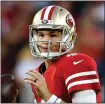  ?? RANDY VAZQUEZ – STAFF PHOTOGRAPH­ER ?? 49ers quarterbac­k Nick Mullens faces a Bears defense on Sunday that has 45 sacks this season.