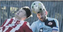  ??  ?? Sunderland RCA (red) battle against North Shields on Saturday.