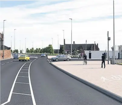  ??  ?? The proposals for the A92 in Arbroath include a new cycle path and footway.