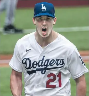  ?? Robert Gauthier Los Angeles Times ?? WALKER BUEHLER | DODGERS STARTING PITCHER
Tennessee roots: Grew up in Kentucky but pitched three years at Vanderbilt University in Nashville, helping the Commodores win the 2014 College World Series in his sophomore season.