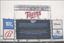  ?? Stacy Bengs / Associated Press ?? The baseball game between the Minnesota Twins and Boston Red Sox was postponed because of safety concerns following a fatal police shooting of a Black man.