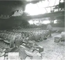  ?? PETER BLASHILL FILES ?? Saskatoon’s Capitol Theatre appears partly demolished in this Dec. 4, 1979 photo. The back of the theatre went down first.