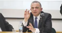  ?? (Tovah Lazaroff) ?? TURKISH AMBASSADOR to Israel Kemal Okem speaks at Tel Aviv University last night.