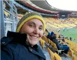  ??  ?? Amy Ross, here at Westpac Stadium for a rugby match, said she felt like she was facing a pack of dogs at the Basin Reserve.