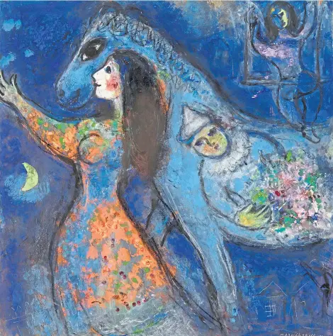  ?? Picture Estate of Marc Chagall ?? L’Écuyère (The Horse Rider), was created by Marc Chagall, above, between 1949-53 and will be on display at the Scottish National Gallery of Modern Art in Edinburgh next month