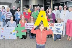  ??  ?? Protest Karen was amongst those who protested at the planned closure of the Autism One Stop Shop