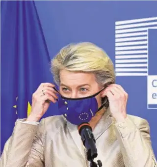  ?? // EFE ?? La presidenta de la CE, Ursula von der Leyen, ayer en el Ecofin